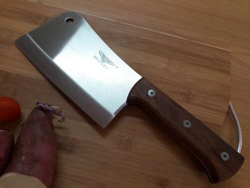 Meat Cleaver Bentley, Stainless Steel, Durable and made with one piece steel blade and WOODEN handle
