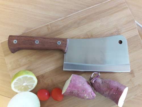 Meat Cleaver Bentley, Stainless Steel, Durable and made with one piece steel blade and WOODEN handle