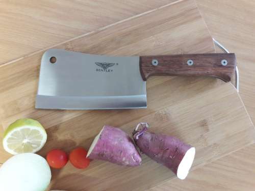 Meat Cleaver Bentley, Stainless Steel, Durable and made with one piece steel blade and WOODEN handle