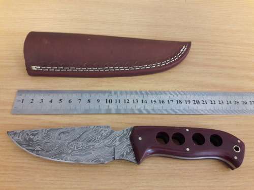 Handmade DAMASCUS Steel Hunting Knife,  MICARTA handle scales. NEW DESIGN !!!!!