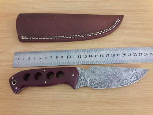 Handmade DAMASCUS Steel Hunting Knife,  MICARTA handle scales. NEW DESIGN !!!!!