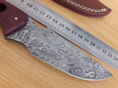 Handmade DAMASCUS Steel Hunting Knife,  MICARTA handle scales. NEW DESIGN !!!!!