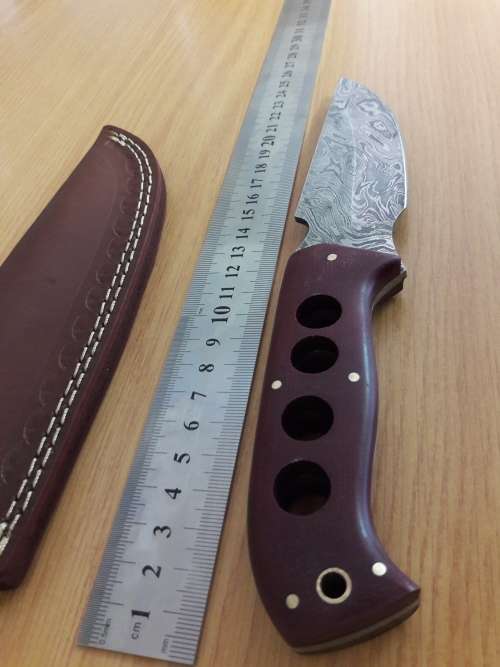 Handmade DAMASCUS Steel Hunting Knife,  MICARTA handle scales. NEW DESIGN !!!!!