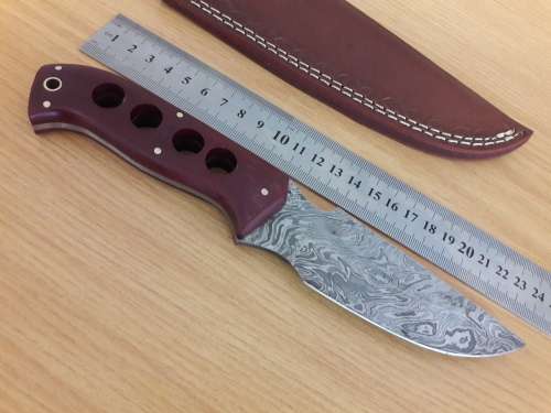 Handmade DAMASCUS Steel Hunting Knife,  MICARTA handle scales. NEW DESIGN !!!!!