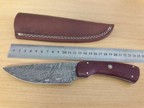 Handmade DAMASCUS Steel Hunting Knife,  MICARTA handle scales. NEW DESIGN !!!!!