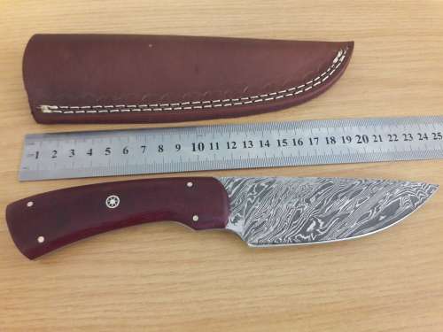 Handmade DAMASCUS Steel Hunting Knife,  MICARTA handle scales. NEW DESIGN !!!!!