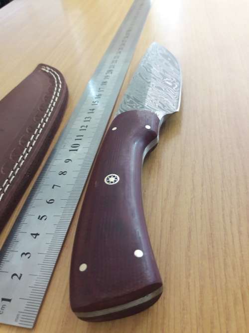 Handmade DAMASCUS Steel Hunting Knife,  MICARTA handle scales. NEW DESIGN !!!!!