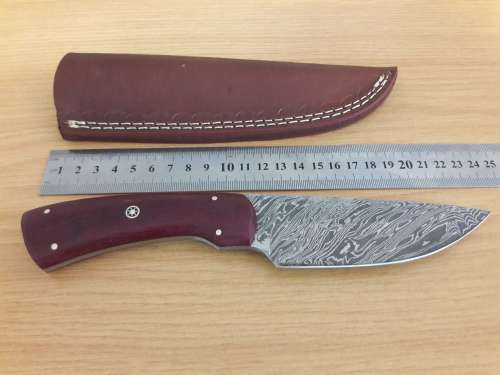 Handmade DAMASCUS Steel Hunting Knife,  MICARTA handle scales. NEW DESIGN !!!!!
