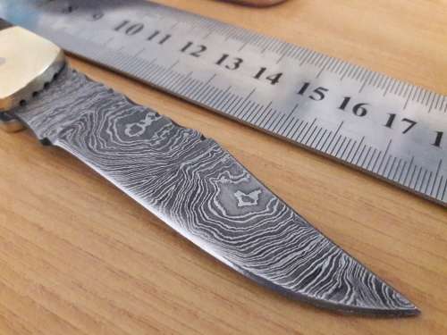 Handmade Damascus steel folding knife with Wooden handle scales. I CAN SEND PARCELS.
