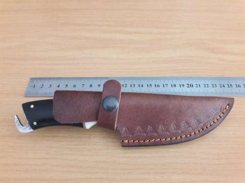 Handmade DAMASCUS Steel Hunting Knife, Bull horn and Camel Bone handle scales. NEW DESIGN !!!!!