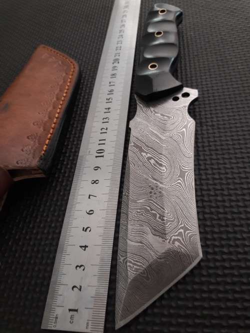Handmade DAMASCUS Steel Hunting Knife,  MICARTA handle scales. NEW DESIGN !!!!!