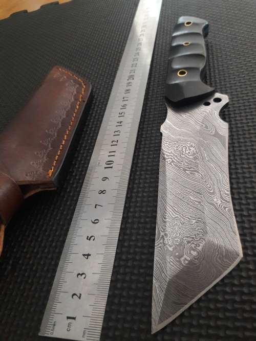 Handmade DAMASCUS Steel Hunting Knife,  MICARTA handle scales. NEW DESIGN !!!!!