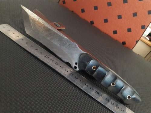Handmade DAMASCUS Steel Hunting Knife,  MICARTA handle scales. NEW DESIGN !!!!!