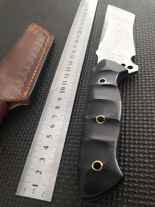 Handmade DAMASCUS Steel Hunting Knife,  MICARTA handle scales. NEW DESIGN !!!!!