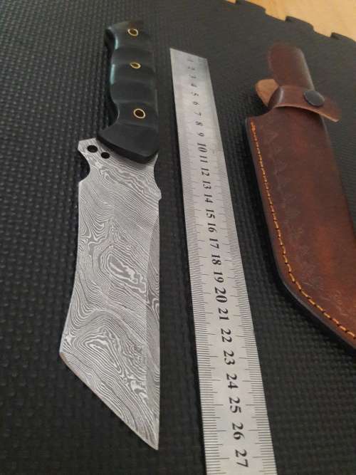 Handmade DAMASCUS Steel Hunting Knife,  MICARTA handle scales. NEW DESIGN !!!!!