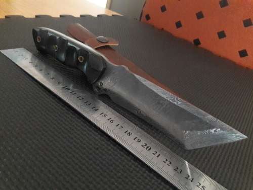 Handmade DAMASCUS Steel Hunting Knife,  MICARTA handle scales. NEW DESIGN !!!!!