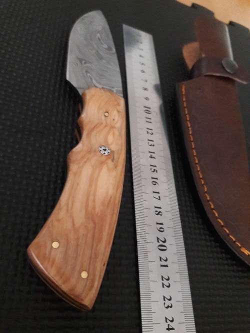 Handmade DAMASCUS Steel Hunting Knife with Wooden handle scales. NEW DESIGN !!!!!
