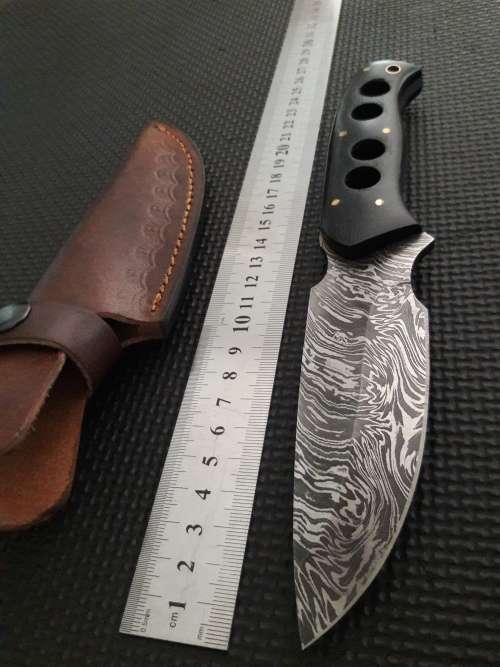Handmade DAMASCUS Steel Hunting Knife,  MICARTA handle scales. NEW DESIGN !!!!!