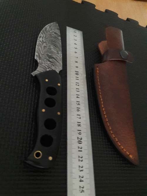 Handmade DAMASCUS Steel Hunting Knife,  MICARTA handle scales. NEW DESIGN !!!!!