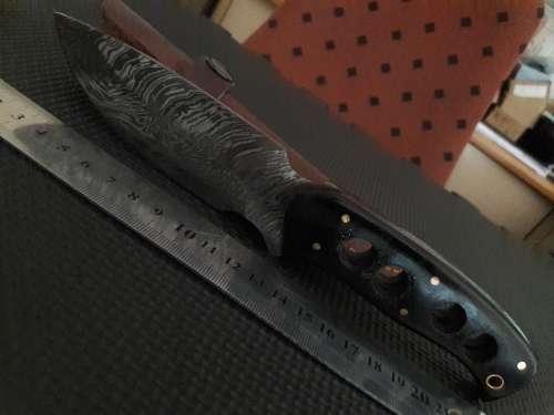 Handmade DAMASCUS Steel Hunting Knife,  MICARTA handle scales. NEW DESIGN !!!!!
