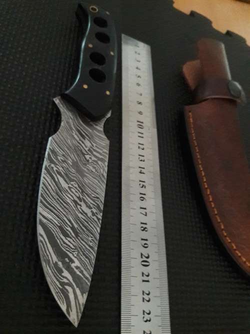 Handmade DAMASCUS Steel Hunting Knife,  MICARTA handle scales. NEW DESIGN !!!!!