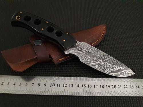 Handmade DAMASCUS Steel Hunting Knife,  MICARTA handle scales. NEW DESIGN !!!!!