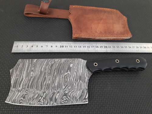 Handmade DAMASCUS Steel CLEAVER, MICARTA handle scales. NEW DESIGN !!!!!