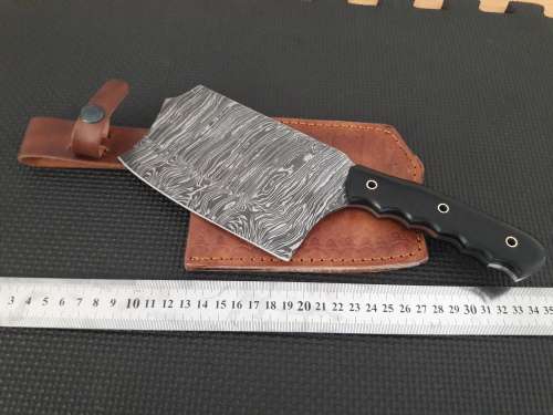 Handmade DAMASCUS Steel CLEAVER, MICARTA handle scales. NEW DESIGN !!!!!