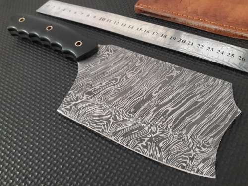 Handmade DAMASCUS Steel CLEAVER, MICARTA handle scales. NEW DESIGN !!!!!