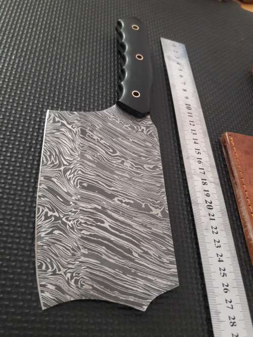 Handmade DAMASCUS Steel CLEAVER, MICARTA handle scales. NEW DESIGN !!!!!