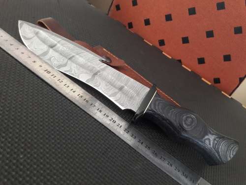 Handmade DAMASCUS Steel Hunting Knife with Wooden handle scales. NEW DESIGN !!!!!