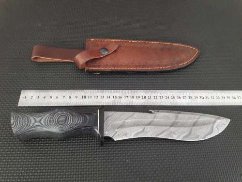 Handmade DAMASCUS Steel Hunting Knife with Wooden handle scales. NEW DESIGN !!!!!