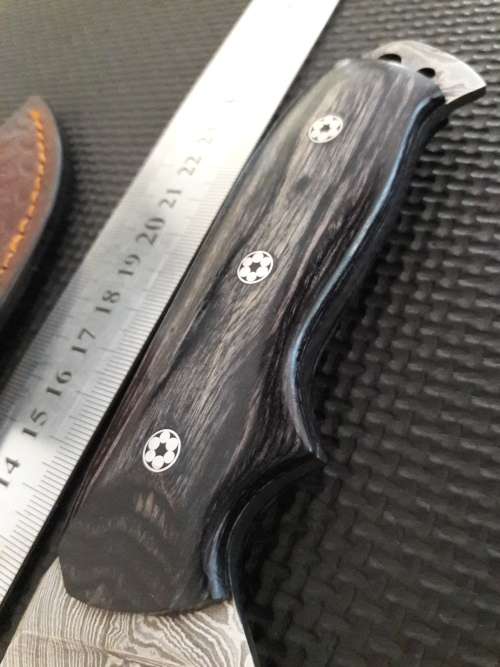 Handmade DAMASCUS Steel Hunting Knife with Wooden handle scales. NEW DESIGN !!!!!