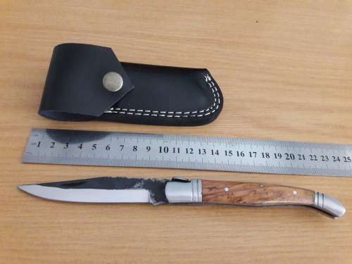 HANDMADE Black Ops, 1095 HIGH Carbon High quality steel folding knife with WOODEN handle scales.