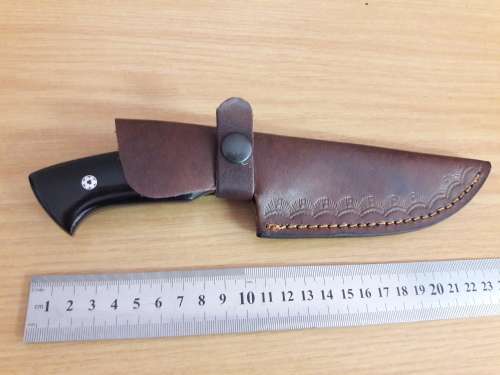 Handmade DAMASCUS Steel Hunting Knife,   BULL HORN handle scales and Steel bolster, NEW DESIGN !!!!!