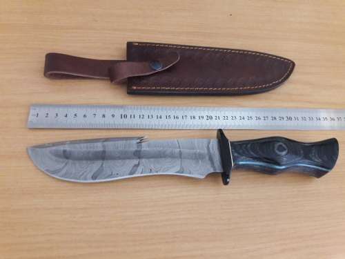 Handmade DAMASCUS Steel Hunting Knife with Wooden handle scales. NEW DESIGN !!!!!