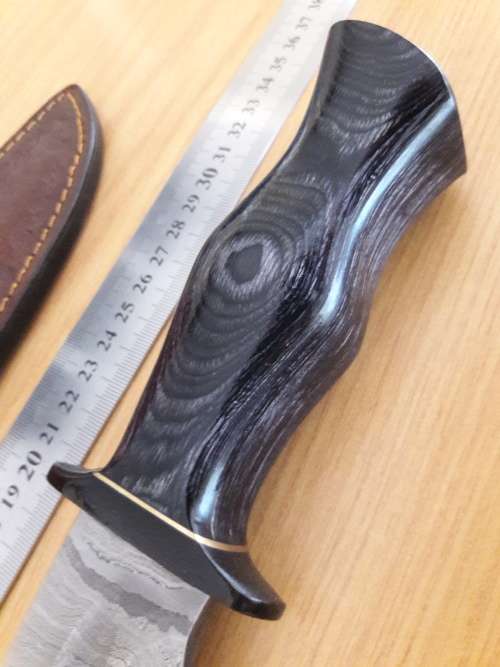 Handmade DAMASCUS Steel Hunting Knife with Wooden handle scales. NEW DESIGN !!!!!