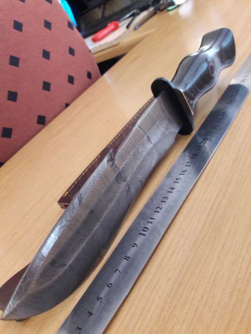 Handmade DAMASCUS Steel Hunting Knife with Wooden handle scales. NEW DESIGN !!!!!