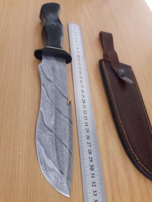 Handmade DAMASCUS Steel Hunting Knife with Wooden handle scales. NEW DESIGN !!!!!