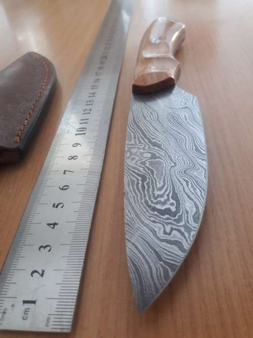 Handmade DAMASCUS Steel Hunting Knife with Wooden handle scales. NEW DESIGN !!!!!
