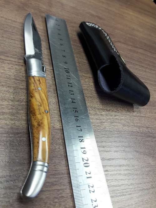 HANDMADE Black Ops, 1095 HIGH Carbon High quality steel folding knife with WOODEN handle scales.