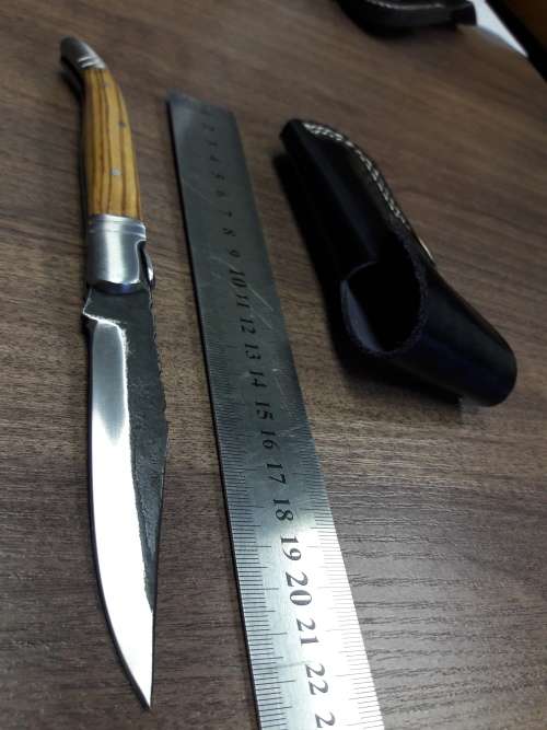 HANDMADE Black Ops, 1095 HIGH Carbon High quality steel folding knife with WOODEN handle scales.