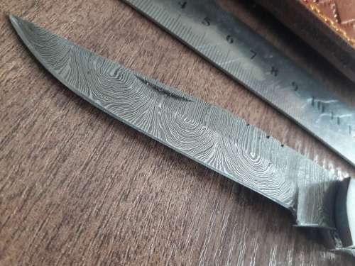 Handmade Damascus steel folding knife with Wooden handle scales. Big SIZE !!