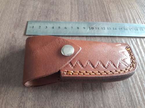 Handmade Damascus steel folding knife with Wooden handle scales. Big SIZE !!
