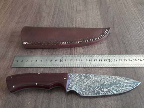 Handmade DAMASCUS Steel Hunting Knife, Micarta handle scales.