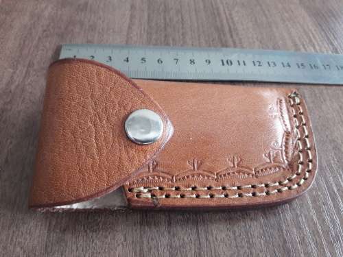 Handmade Damascus steel folding knife with Camel Bone  handle scales. GREAT GIFT !!