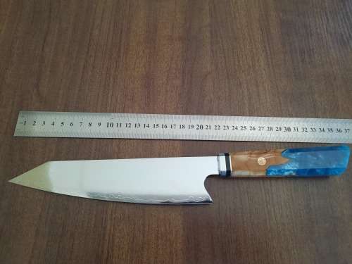 Damascus VG-10 Stainless Steel Japanese Chef's knife, Exotic Burl & Epoxy Resin handle, RAZOR SHARP,