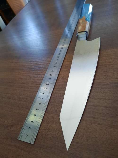 Damascus VG-10 Stainless Steel Japanese Chef's knife, Exotic Burl & Epoxy Resin handle, RAZOR SHARP,