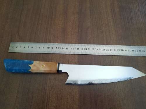 Damascus VG-10 Stainless Steel Japanese Chef's knife, Exotic Burl & Epoxy Resin handle, RAZOR SHARP,