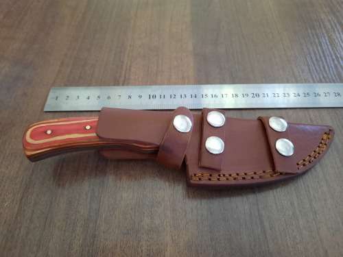 Handmade Damascus steel HUNTING  knife with WOODEN handle scales.